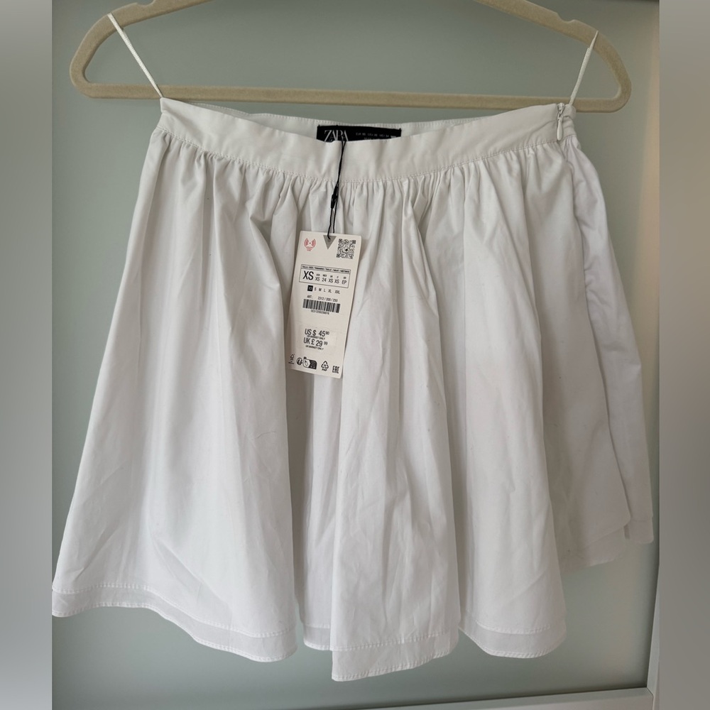 Zara Voluminous Double Layered Mini Skirt White NWT